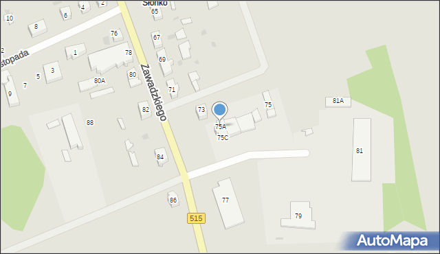 Dzierzgoń, Zawadzkiego-Zośki Tadeusza, 75A, mapa Dzierzgoń