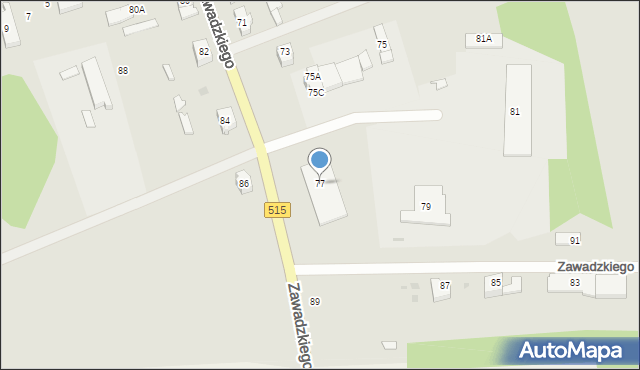 Dzierzgoń, Zawadzkiego-Zośki Tadeusza, 77, mapa Dzierzgoń