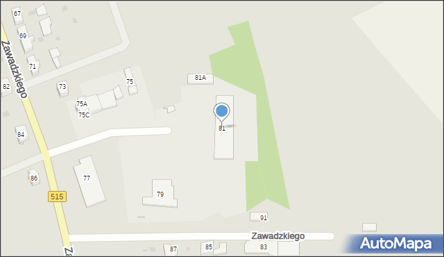 Dzierzgoń, Zawadzkiego-Zośki Tadeusza, 81, mapa Dzierzgoń
