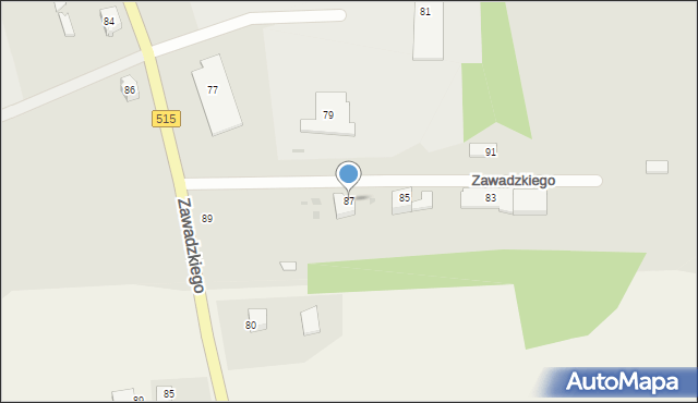 Dzierzgoń, Zawadzkiego-Zośki Tadeusza, 87, mapa Dzierzgoń