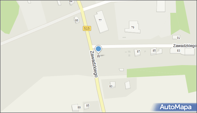 Dzierzgoń, Zawadzkiego-Zośki Tadeusza, 89, mapa Dzierzgoń