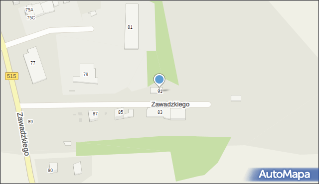 Dzierzgoń, Zawadzkiego-Zośki Tadeusza, 91, mapa Dzierzgoń