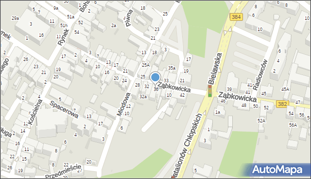 Dzierżoniów, Ząbkowicka, 36, mapa Dzierżoniów