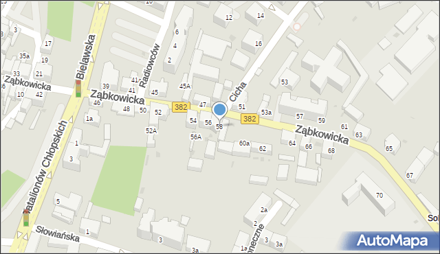 Dzierżoniów, Ząbkowicka, 58, mapa Dzierżoniów