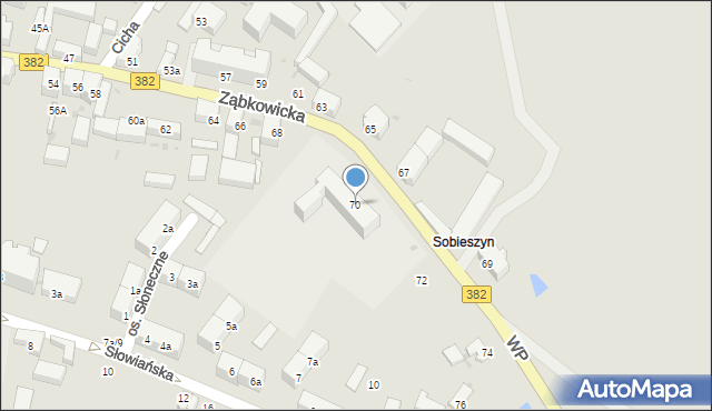 Dzierżoniów, Ząbkowicka, 70, mapa Dzierżoniów