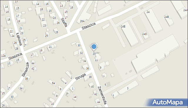 Dzierżoniów, Zamenhofa Ludwika, dr., 13, mapa Dzierżoniów