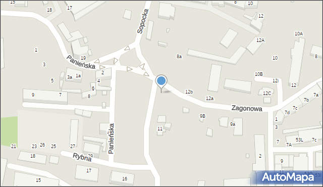 Elbląg, Zagonowa, 11, mapa Elbląga