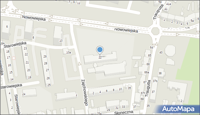 Elbląg, Zajchowskiego Wojciecha, 12, mapa Elbląga