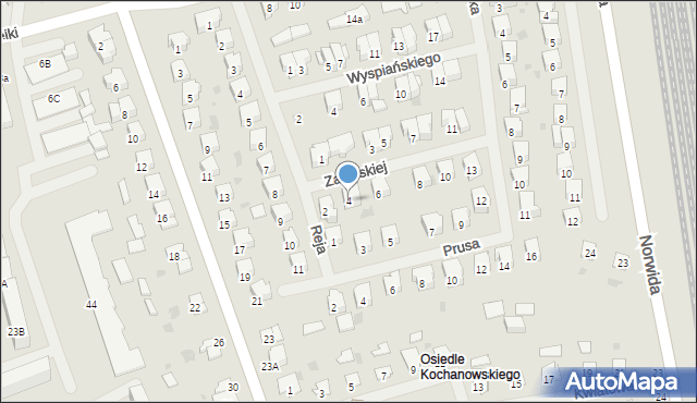 Ełk, Zapolskiej Gabrieli, 4, mapa Ełku