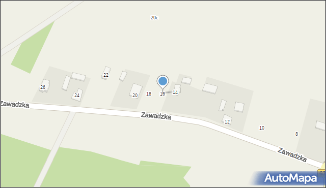 Emilianów, Zawadzka, 16, mapa Emilianów