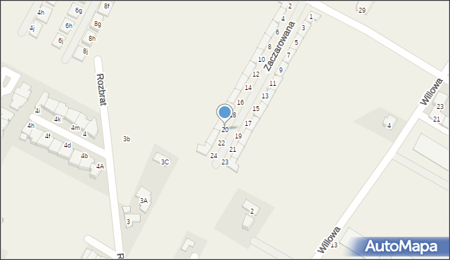 Falenty Nowe, Zaczarowana, 20, mapa Falenty Nowe