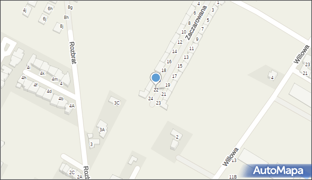 Falenty Nowe, Zaczarowana, 22, mapa Falenty Nowe