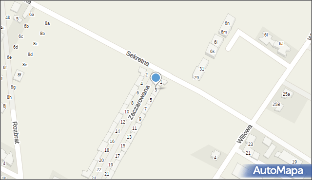 Falenty Nowe, Zaczarowana, 3, mapa Falenty Nowe