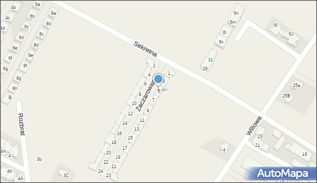 Falenty Nowe, Zaczarowana, 5, mapa Falenty Nowe