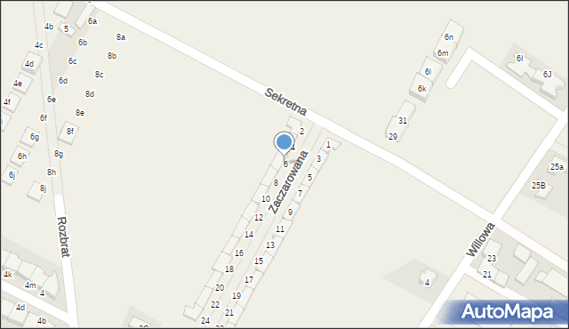 Falenty Nowe, Zaczarowana, 6, mapa Falenty Nowe