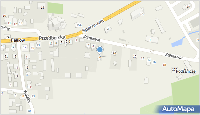 Fałków, Zamkowa, 6, mapa Fałków