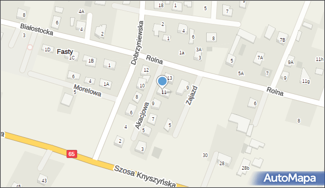 Fasty, Zajazd, 11, mapa Fasty