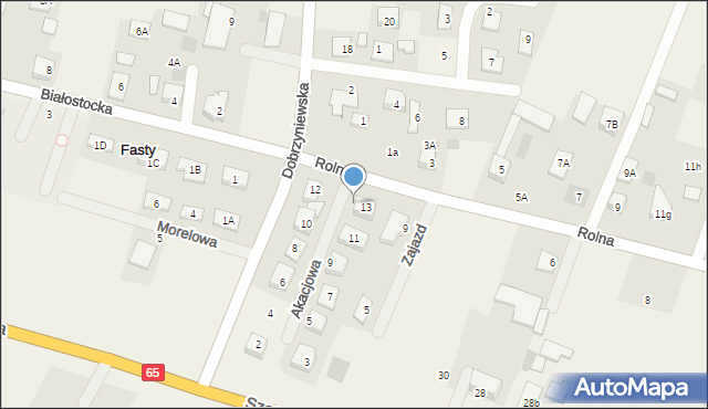 Fasty, Zajazd, 13, mapa Fasty