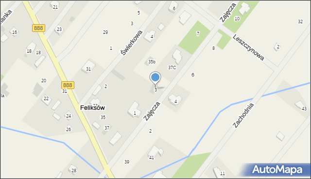 Feliksów, Zajęcza, 3, mapa Feliksów