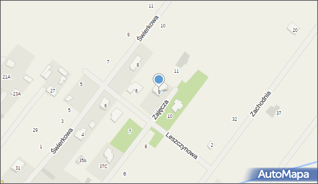 Feliksów, Zajęcza, 9, mapa Feliksów