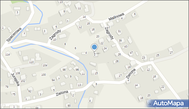 Filipowice, Zagrody, 2, mapa Filipowice