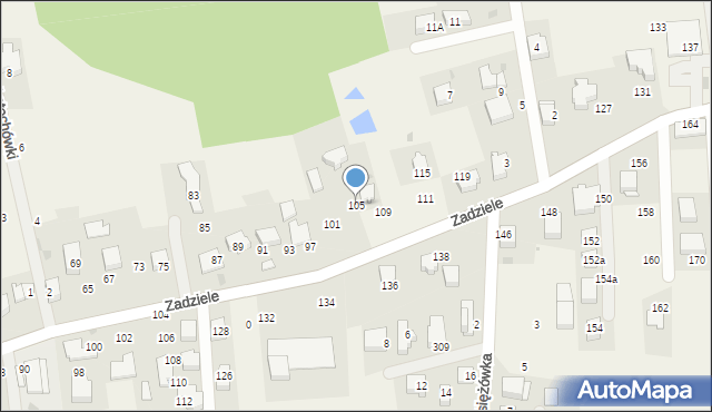 Gaj, Zadziele, 105, mapa Gaj