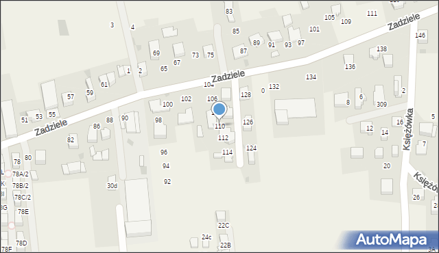 Gaj, Zadziele, 110, mapa Gaj