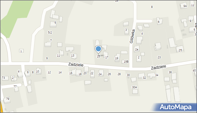 Gaj, Zadziele, 15, mapa Gaj