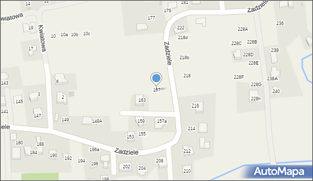 Gaj, Zadziele, 167, mapa Gaj