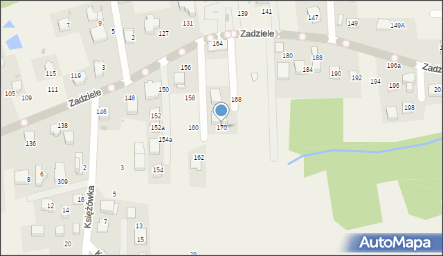 Gaj, Zadziele, 170, mapa Gaj