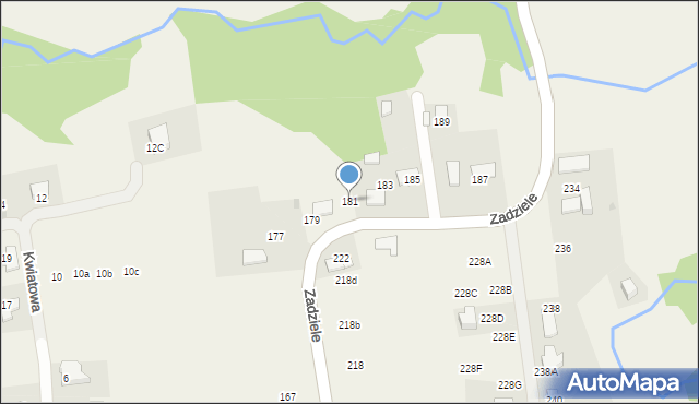 Gaj, Zadziele, 181, mapa Gaj