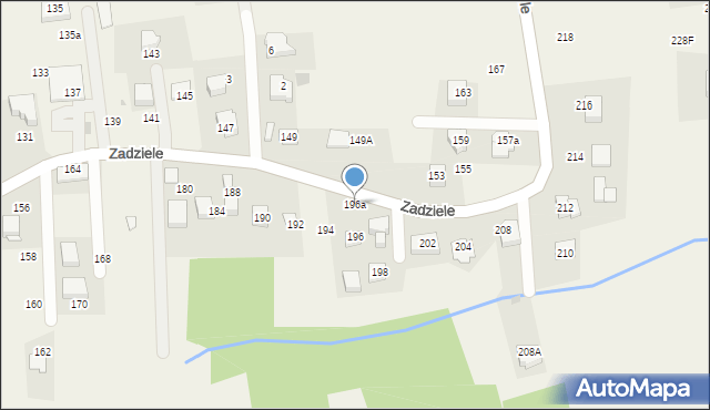Gaj, Zadziele, 196a, mapa Gaj