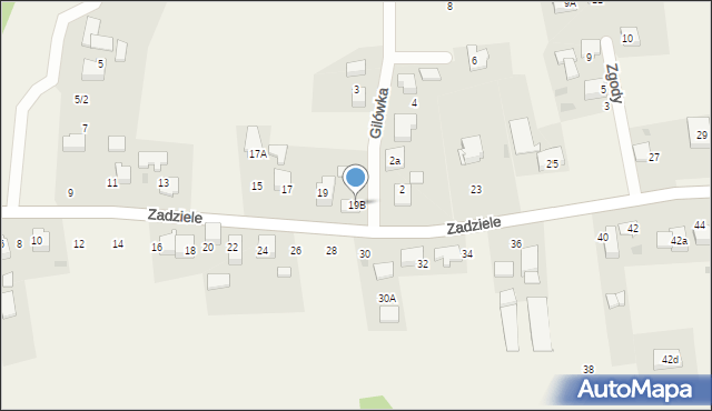 Gaj, Zadziele, 19B, mapa Gaj