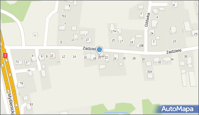 Gaj, Zadziele, 20, mapa Gaj