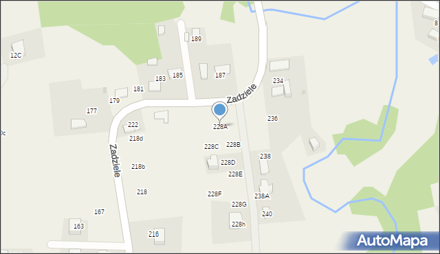 Gaj, Zadziele, 228A, mapa Gaj