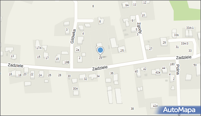 Gaj, Zadziele, 23, mapa Gaj