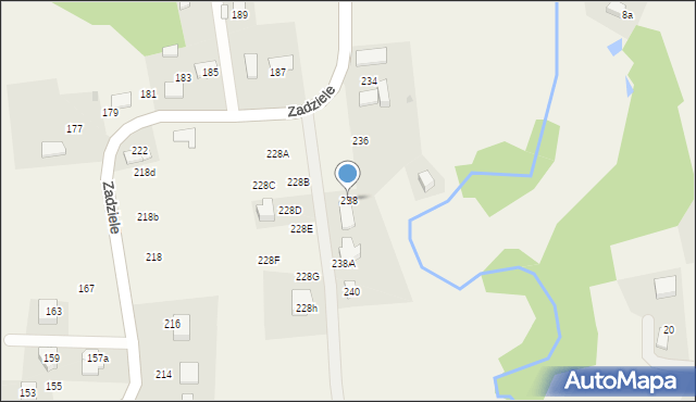 Gaj, Zadziele, 238, mapa Gaj