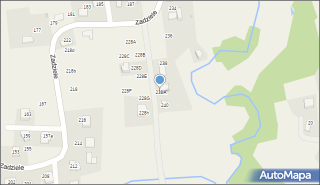 Gaj, Zadziele, 238A, mapa Gaj