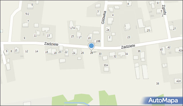 Gaj, Zadziele, 28, mapa Gaj