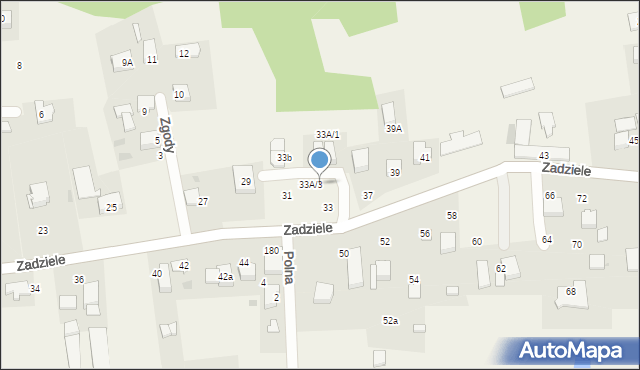 Gaj, Zadziele, 33A/4, mapa Gaj