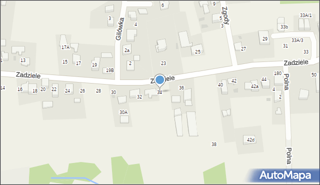 Gaj, Zadziele, 34, mapa Gaj