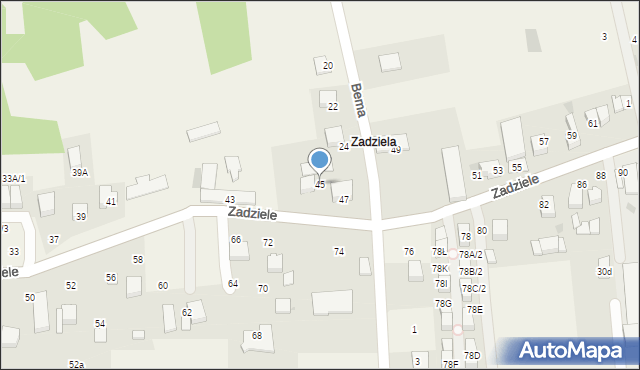 Gaj, Zadziele, 45, mapa Gaj
