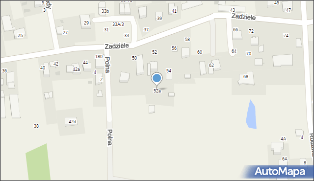 Gaj, Zadziele, 52a, mapa Gaj
