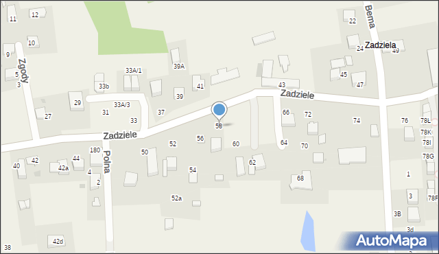 Gaj, Zadziele, 58, mapa Gaj