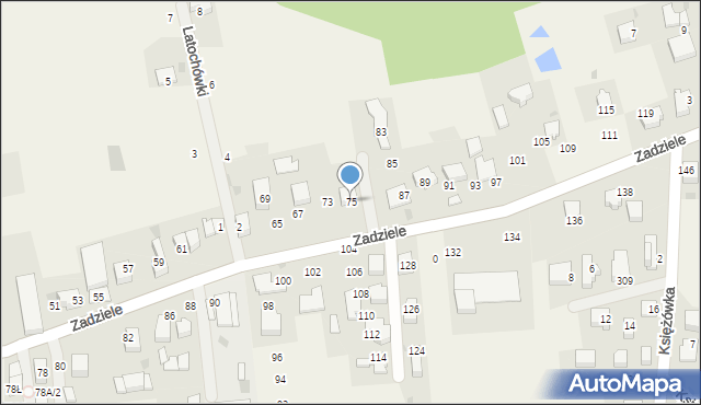 Gaj, Zadziele, 75, mapa Gaj