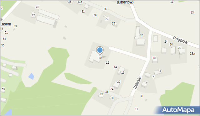 Gaj, Zalesie, 10, mapa Gaj