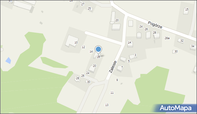 Gaj, Zalesie, 16, mapa Gaj