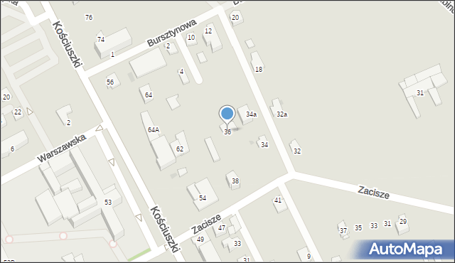 Garwolin, Zacisze, 36, mapa Garwolin