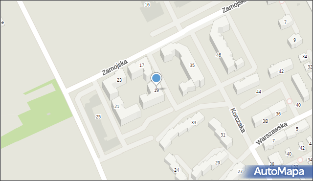 Garwolin, Zamojska, 19, mapa Garwolin