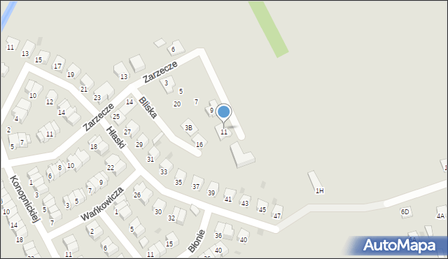 Garwolin, Zarzecze, 30, mapa Garwolin